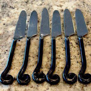 GOURMET SETTINGS TREBLE CLEF Stainless Dinner Knives 18/10 Flatware Set of 6
